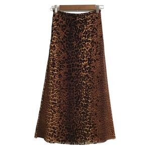Jean Paul Gaultier Vintage Velvet Animal Print Maxi Skirt Size Small